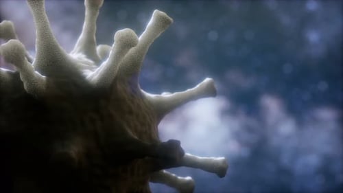 Animated Microscopic Virus Cell Rotation Loop
