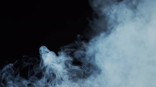 Abstract White Smoke on Black Background
