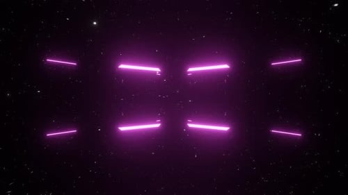 Endloser futuristischer Weltraumtunnel mit Neonlichtern