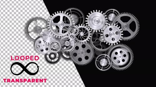 Gears Loop Animation With Alpha Channel