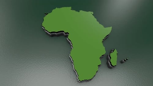 Green Africa Continent Map 3D Rotation