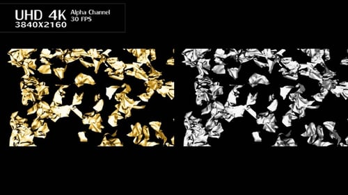 Golden and Silver Metallic Crumpled Pieces Reveal Transition