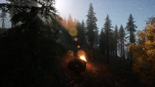 Campfire at Mountain