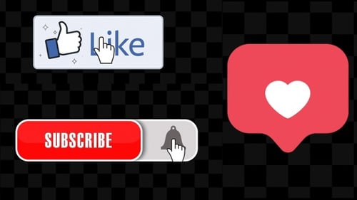 Flat Design Social Media Engagement Button Animations
