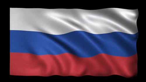 Realistic Russian Federation Flag Waving Animation