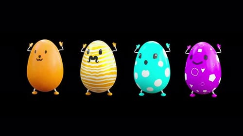 37 Easter Day Eggs Dancing 4K