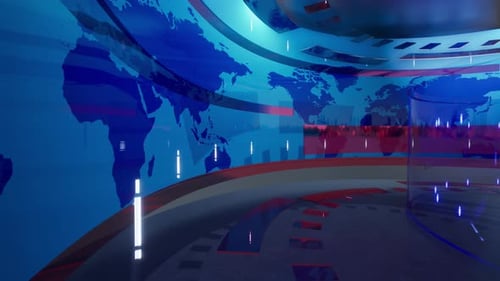Hintergrund des virtuellen 3D-Nachrichtenstudios 4K