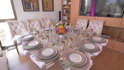 Elegant Dining Table Set for a Dinner Party
