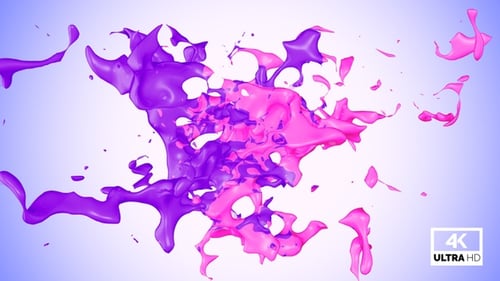 Pink & Purple Mixed Color Stream Splash Collision
