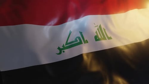 Realistic Waving Iraq National Flag Animation