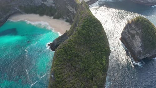 Manta Bay in Nusa Penida Island As It Water Sparkles From the Sun's Rays