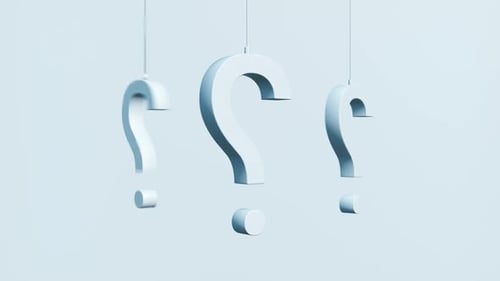 Minimalist 3D Question Exclamation Marks Gently Swinging