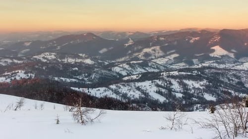 Beautiful Winter Landscape in the Mountains