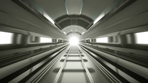 Boucle de tunnel ferroviaire futuriste à grande vitesse