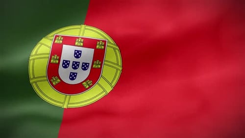 Waving Portugal Flag with Fabric Texture