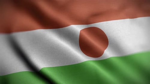Realistic Waving Fabric Flag of Niger Seamless Loop