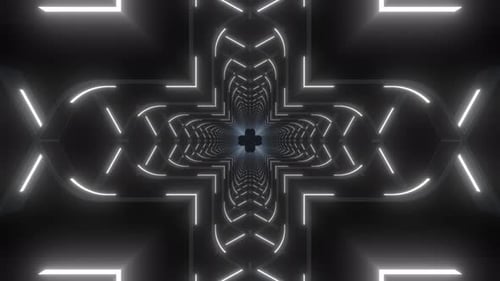 Futuristic Geometric Glowing Tunnel Flythrough Background