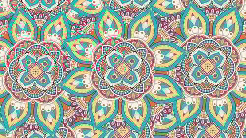 Animated Colorful Decorative Mandala Seamless Loop Background