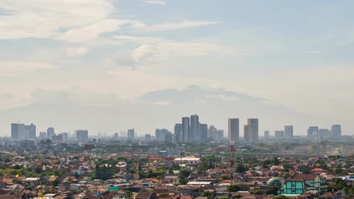 Timelapse of Jakarta City Panorama Early in the Morning