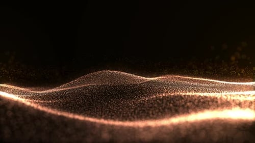 Dynamic Abstract Gold Particle Wave Motion Background