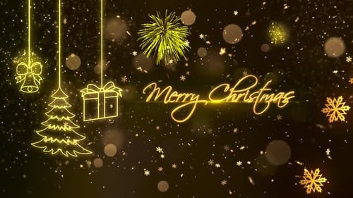 Glowing Christmas Title Reveal with Festive Holiday Elements