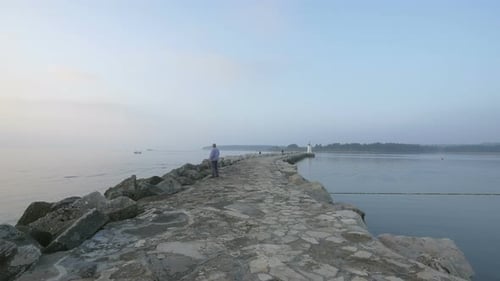 Dock and rocky pier