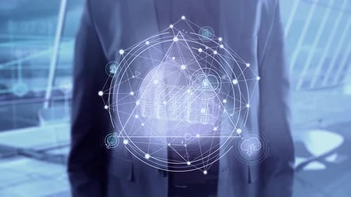 Animation der Datenspeicherung und des Datenschutzes Infografik HD
