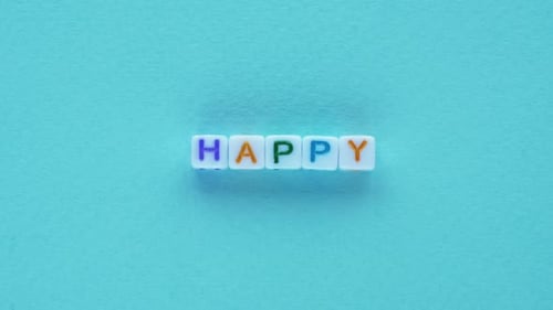Happy Word Stop Motion Animation Gif Message