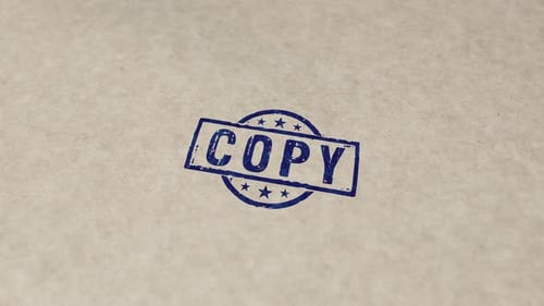 Animated Rubber Stamp Copy Text Impression