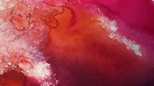 Abstract Watercolor Paint Spreading Close Up