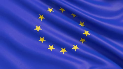 Realistic European Union Flag Waving Seamless Loop