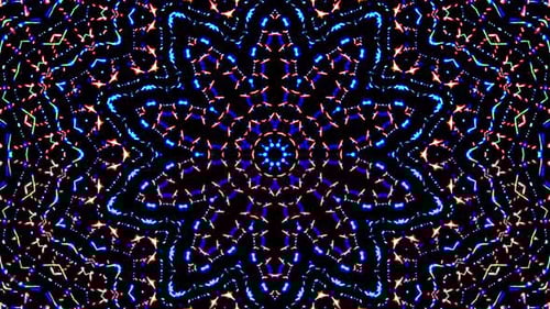 Abstract Glowing Geometric Kaleidoscope Pattern Loop Background
