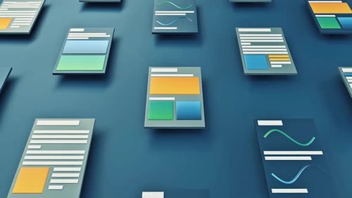 Abstract schematic view of colorful newspapers articles