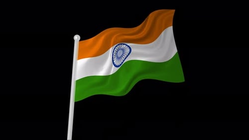 India National Flag Waving Seamless Loop Animation