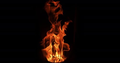 Flames in a pellet stove, Slow motion 4K