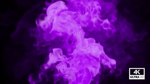 Fluid Purple Smoke Rising Alpha Channel Transition
