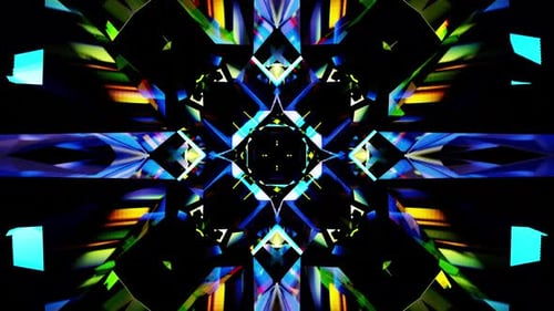 Abstract Geometric Kaleidoscope Light Patterns Loop Background