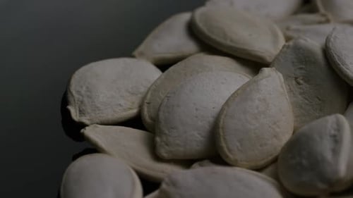 Heap of Light Pumpkin Seeds Close Up