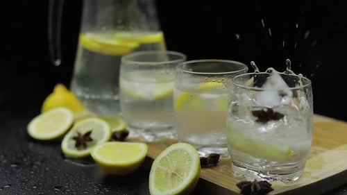 Refreshing Lemon Water with Star Anise and Ice