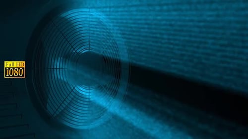 Modern Technology Fan with Glowing Blue Light Rays