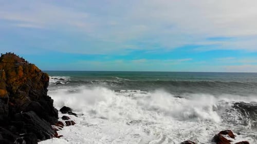 rugged shoreline at cape erimo in hokkaido, japan
