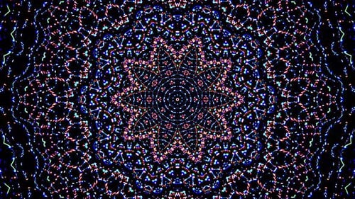 Abstract Kaleidoscope pattern with full colors. Magic mandala. 4k