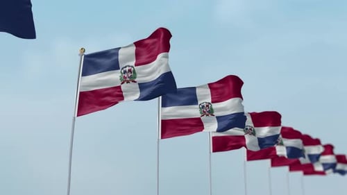 Fila de banderas de República Dominicana