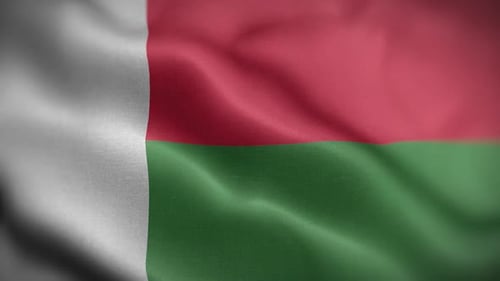 Waving Madagascar Flag Seamless Loop Animation