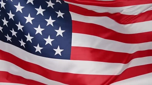 American Flag Waving in a Close Up Shot