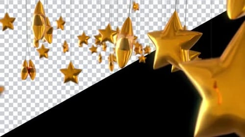 Golden Festive Stars Falling Seamless Loop Element