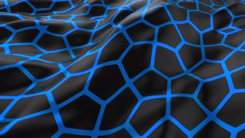 Abstract Blue Geometric Wavy Pattern Loop Background