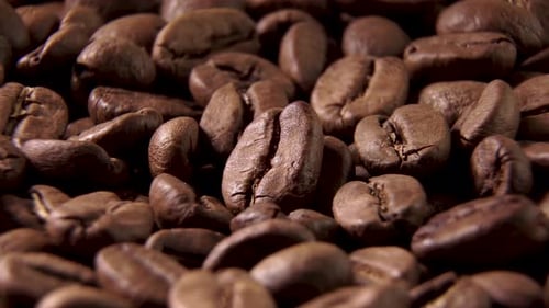 Aromatic Roasted Coffee Beans Close Up
