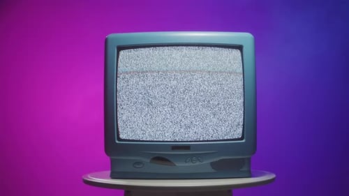 Retro Television with Static Display