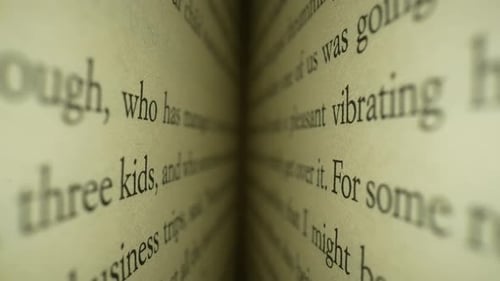 Macro Shot of a Book Page, Text